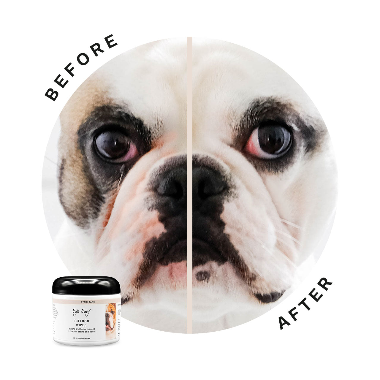 Eye Envy Bulldog Tear Stain Remover Wipes - 60 Count