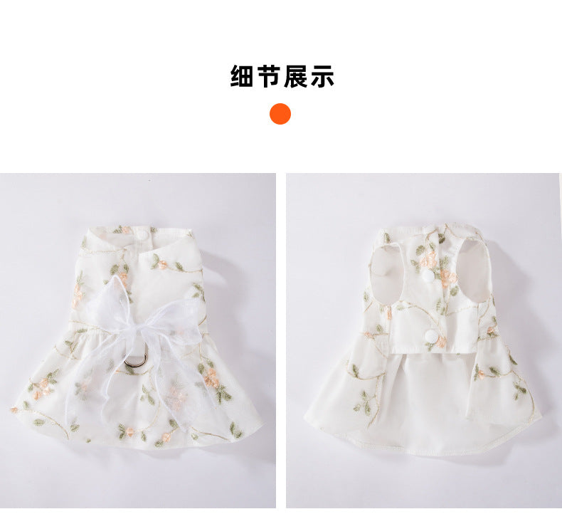 A refreshing lace harness dress for dogs/cats