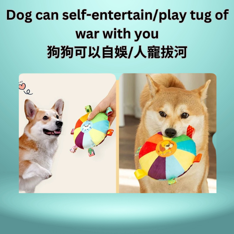 Dog Colorful plush disc toy(with bell sound)