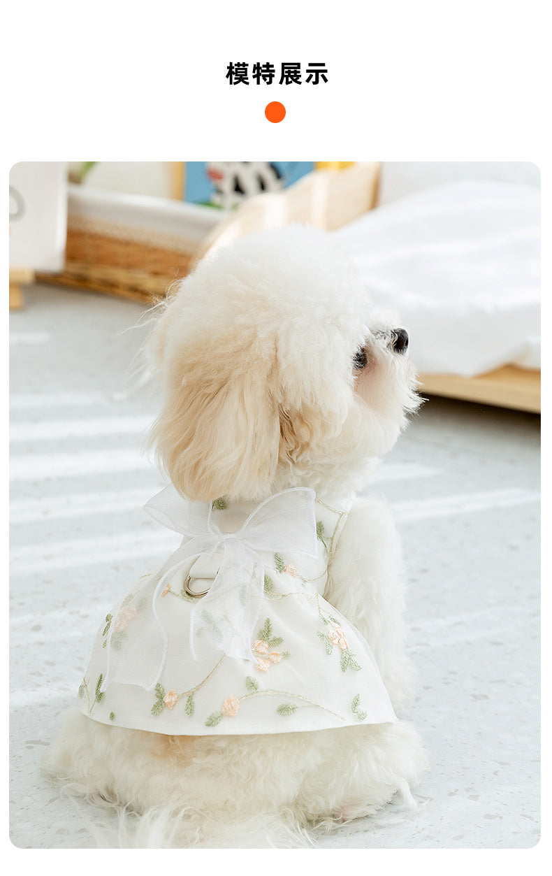 A refreshing lace harness dress for dogs/cats