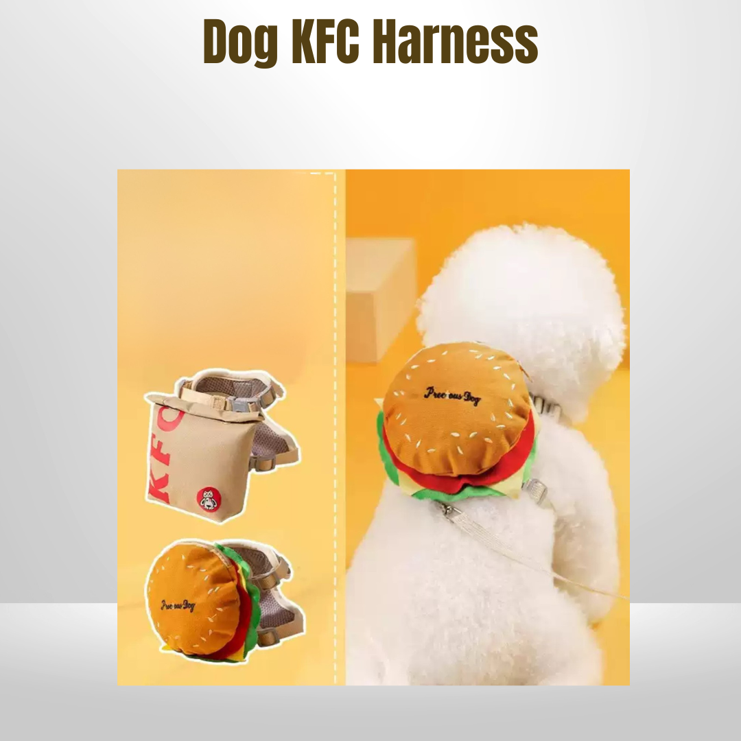 Dog harness with cute little back pack(come with leash) - KFC