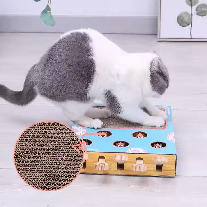 Interactive Cat Toy Hamster teasing Machine with scratching board
