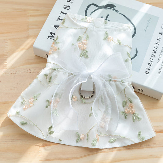 A refreshing lace harness dress for dogs/cats